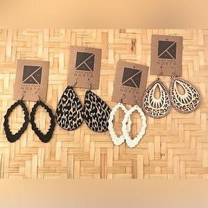 Trendy Earring Lot - Four Pair. Leopard Print. $20 Big Earrings Boutique and NWT